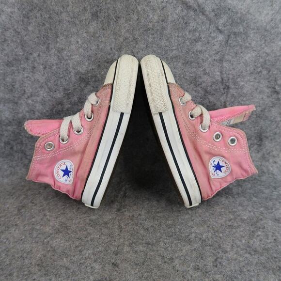 Converse Shoes Baby 5 Sneakers Chuck Taylor All Star Hi Top Pink Canvas Toddler - Picture 10 of 13